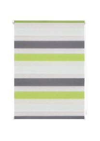 LICHTBLICK ORIGINAL, Doppelrollo &raquo;Duo Rollo Klemmfix Bunt&laquo; Lichtschutz ohne Bohren Seitenzug, gr&uuml;n/grau/anthrazit, Polyester, 150 cm