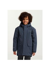 Jack Wolfskin, Unisex, Outdoorjacke &raquo;CANVEY JKT KIDS&laquo; mit Kapuze, midnightsky, 152, Parka f&uuml;r die kalte Jahreszeit