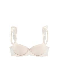 Lascana, Damen, Schalen-BH &raquo;Flora&laquo; mit wundersch&ouml;nen Spitzentr&auml;gern und edlem Glitzeraccessoire, Dessous, champagner, 85 - Cup F, Femininer Schalen-BH