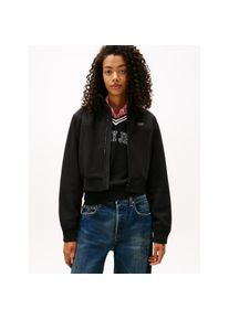 Tommy Jeans, Damen, Sweatjacke &raquo;TJW FABRIC MIX FLEECE ZIP THRU&laquo; aus weicher Fleece Qualit&auml;t, Black, M (38), Fleecejacke von Tommy Jeans