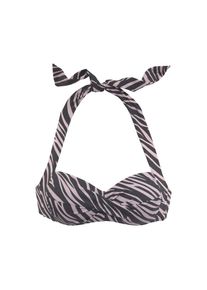 Lascana, Damen, Bandeau-Bikini-Top &raquo;Kaa&laquo; im Animal-Design, schwarz-bedruckt, 38 - Cup B, Eleganter Zebradruck