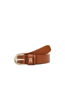 Tommy Hilfiger, Damen, Lederg&uuml;rtel &raquo;ESSENTIAL EFFORTLESS 2.5 cm breit GOLD&laquo; Logoemblem, weiche Haptik, ovale Einfachdornschlie&szlig;e, Cognac, Cognac, 