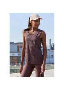 active by Lascana LASCANA ACTIVE, Damen, Funktionstop Leo-Optik mit weitem Armausschnitt, braun, XS (32/34), braun, Performance Top in Ausbrenner Optik