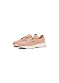 Tommy Hilfiger, Damen, Slip-On Sneaker &raquo;TH KNIT RUNNER&laquo; , Freizeitschuh, Halbschuh, Schn&uuml;rschuh mit gestickter Logoflag, beige, 40, Sneaker mit 