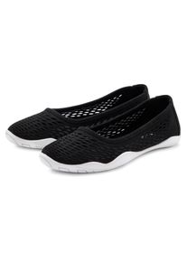 Lascana, Damen, Ballerina Freizeitschuh, Slipper, Halbschuh superleicht, flexible Sohle VEGAN, schwarz, 37, Ballerina mit modischem Cut-Out Muster