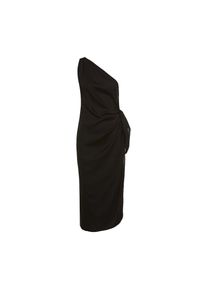 LSCN by LASCANA, Damen, One-Shoulder-Kleid mit goldfarbenen Zieraccessoire am Tr&auml;ger, Strandkleid, schwarz, 46 - N-Gr, Breiter Tr&auml;ger mit goldfarbenem