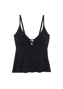 Lascana, Damen, Tankini-Top &raquo;Omara&laquo; mit Lochstickerei, schwarz, Cup A/B, 40 - Cup A/B, schwarz, Modische Strukturware