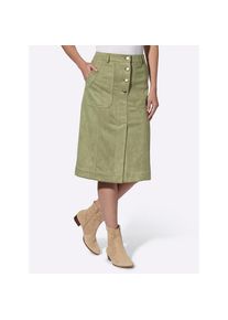 Inspirationen, Damen, Lederimitatrock, schilf, 52, weiches Lederimitat