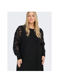 Only CARMAKOMA, Damen, Minikleid &raquo;CARAMIRA L/S O-NECK ABK DRESS JRS&laquo; Partykleid, Black, N-Gr, S - N-Gr, Black, Kurzes Kleid von Only CARMAKOMA