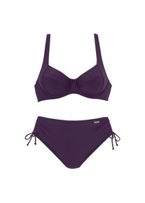 Lascana, Damen, B&uuml;gel-Bikini mit seitlich geraffter Bikinihose, lila, 36 - Cup G, In modischen Farben