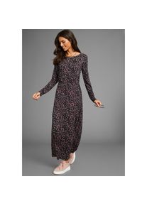 Laura Scott, Damen, Jerseykleid in modischer Midil&auml;nge, schwarz-rosa-gebl&uuml;mt, 40 - N-Gr, Sch&ouml;nes Jerseykleid von Laura Scott