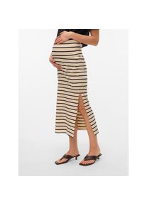 MAMALICIOUS, Damen, Umstandsrock &raquo;MLEVA YD JRS MAXI SKIRT NOOS&laquo;, French Oak Stripes:Yd black, L (40), French Oak Stripes:Yd black, Maxirock von 