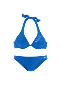 Venice Beach, Damen, B&uuml;gel-Bikini mit kontrastfarbigen Schriftzug, blau, 36 - Cup D, In verschiedenen Trendfarben