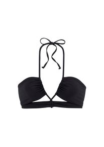 s.Oliver, Damen, Bandeau-Bikini-Top &raquo;Joy&laquo; mit modischen Cut-Outs, schwarz, 38 - Cup C/D, Trendige Unifarbe