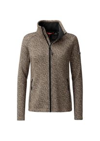 LPO, Damen, Fleecejacke &raquo;Fleecejacke Lovis&laquo;, whisper white, 46 (L), Knitfleece mit Allover‐Print &ndash; warm, elastisch und schnelltrocknend