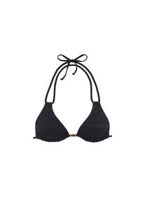 Lascana, Damen, Triangel-Bikini-Top &raquo;Omara&laquo; mit Lochstickerei, schwarz, 34 - Cup A/B, Modische Strukturware