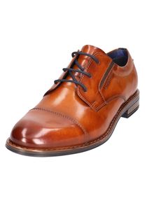 Bugatti, Herren, Schn&uuml;rschuh , Blockabsatz, Abendschuh, Festtagsschuh, Businessschuh, Logopr&auml;gung, cognac used, 45, cognac used, Klassischer 