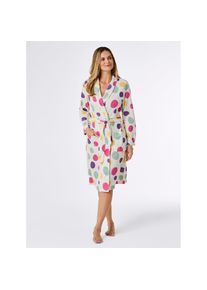 feel good, Damen, Damenbademantel, wei&szlig;-fuchsia-bedruckt, 40/42, Leichtfrottee