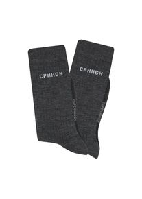 Copenhagen Studios, Damen, Basicsocken Packung, 2 Paar tlg. gerippt, mit w&auml;rmender Wolle, 2x anthrazit meliert, 35-38, 2x anthrazit meliert, Gerippte 