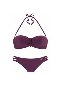 Buffalo, Damen, B&uuml;gel-Bandeau-Bikini trendiger Look, mit abnehmbaren Tr&auml;gern, mit geflochtenen Details, bordeaux, 38 - Cup B, In trendigem Look