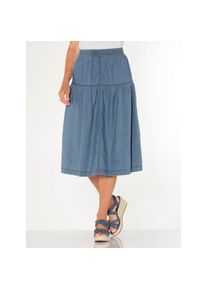 Classic Basics, Damen, Jeansrock, blue-bleached + blue-stone-washed, 40, blue-bleached + blue-stone-washed, reine Baumwolle