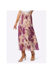 CR&Eacute;ATION L creation L, Damen, Plisseerock, elfenbein-fuchsia-bedruckt, 36, elfenbein-fuchsia-bedruckt, gewebte Qualit&auml;t