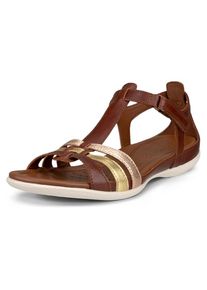 Ecco, Damen, Riemchensandale &raquo;FLASH&laquo; , Sommerschuh, Sandalette, Klettschuh, im Metallic-Look, braun-goldfarben, 43, Mit Klettriemchen