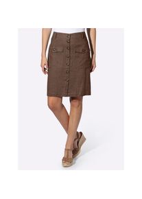 Heine, Damen, Sommerrock, schoko, 46, schoko, mit 55% Leinen