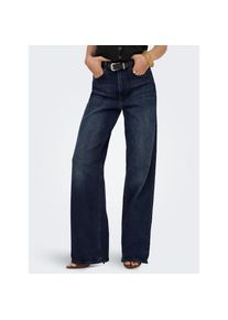 Only, Damen, High-waist-Jeans &raquo;ONLJUICY HW WIDE DNM REA929 NOOS&laquo;, Blue Black Denim, L&auml;nge 30, 30 - L&auml;nge 30, Blue Black Denim, Jeans von Only