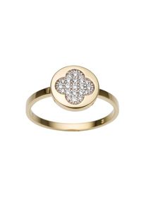Firetti, Damen, Goldring &raquo;Schmuck Geschenk Gold 333 Damenring Goldring&laquo; mit Zirkonia (synth.), gelbgoldfarben-wei&szlig;goldfarben-kristallwei&szlig;, 16, 