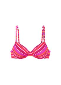 s.Oliver, Damen, B&uuml;gel-Bikini-Top &raquo;Fun&laquo; im trendigen Streifen-Design, pink bedruckt, 44 - Cup B, Sommerlicher Streifendruck