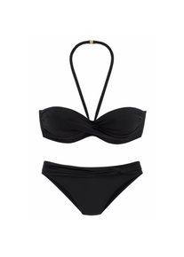 Lascana, Damen, B&uuml;gel-Bandeau-Bikini mit verschiedenen Tr&auml;gervarianten, schwarz, 34 - Cup C, Vario-Kini mit 6 Tragevarianten