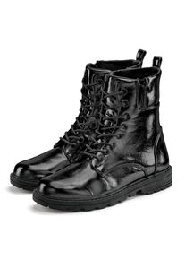 Lascana, Damen, Stiefelette im angesagten Metallic-Look, Stiefel, Boots VEGAN, schwarz, 40, schwarz, Im angesagten Metallic-Look