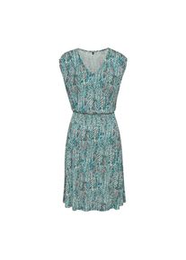 Vivance, Damen, Sommerkleid mit Alloverdruck, kurzes Jerseykleid, casual, t&uuml;rkis-ros&eacute; bedruckt, N-Gr, 40 - N-Gr, t&uuml;rkis-ros&eacute; bedruckt, Tiefer V-