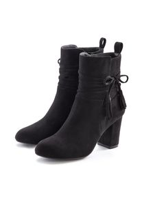 Lascana, Damen, Stiefelette mit Blockabsatz, High-Heel-Stiefelette, Ankle Boots, Stiefel, schwarz, 41, Mit raffinierten Bindeb&auml;ndern und Schn&uuml;rung
