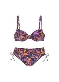 Vivance, Damen, B&uuml;gel-Bikini mit h&ouml;herer Hose, schwarz bedruckt, 38 - Cup C, Modisches Design