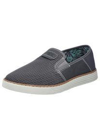 Rieker, Herren, Slipper Espadrilles, Sommerschuh mit kontrastfarbenen Ziern&auml;hten, dunkelgrau, 40, Slipper mit bedrucktem Innenfutter