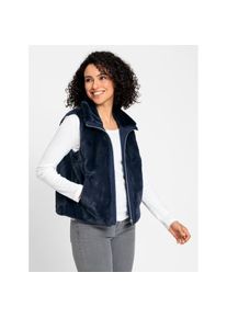 Inspirationen, Damen, Fellimitatweste, dunkelblau, 48, dunkelblau, trendige Optik
