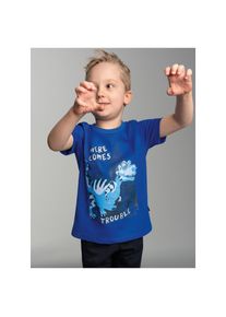 TRIGEMA, Herren, T-Shirt &raquo;TRIGEMA T-Shirt mit gro&szlig;em Dino-Printmotiv&laquo; 1 Stk., royal, 140, Single-Jersey