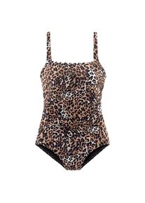 Lascana, Damen, Badeanzug &raquo;Lexa&laquo; mit Wellenkante und Shaping-Effekt, braun-bedruckt, 46 - Cup C, Im trendigen Leo-Print