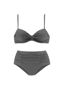 Lascana, Damen, B&uuml;gel-Bikini mit dekorativer Raffung, schwarz, 48 - Cup C, In edler Optik