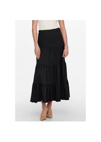 Only, Damen, Maxirock &raquo;ONLMAY MAXI SKIRT&laquo; Baumwolle, mit Volant, schwarz, M, schwarz, Langer Jerseyrock von Only