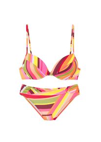 Bruno Banani, Damen, Push-Up-Bikini mit edlem Zierring, orange bedruckt, 34 - Cup B, Grafisches Druckdesign