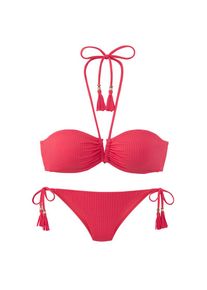 ELBSAND, Damen, Bandeau-Bikini mit V-B&uuml;gel, Hummer, Cup C/D, 38 - Cup C/D, Hummer, Modische Rippenstruktur