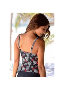 Lascana, Damen, Badeanzug mit Shaping-Einsatz, verstellbare Tr&auml;ger, bis E-Cup, schwarz-bedruckt, Cup E, 42 - Cup E, schwarz-bedruckt, Badeanzug mit 