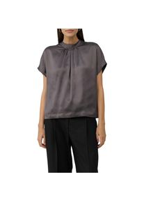 s.Oliver BLACK LABEL, Damen, Satinbluse mit Falten, ANTHRACITE, 40, Bluse von s.Oliver BLACK LABEL