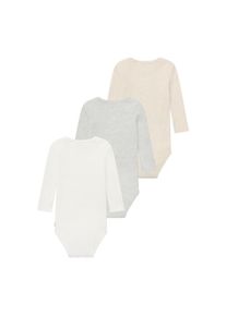 HUGGIES babywear, Unisex, Langarmbody &raquo;HUGB 3PK BODYSUIT&laquo; Packung, 3 Stk. 3er-Pack, in Ripp-Optik, HUGGIES OATMEAL HTR, 6 (86), Bodys von Huggies