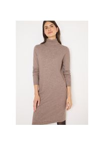 Cecil, Damen, Strickkleid mit Rollkragen, knielang, chocolate mousse melange, N-Gr, XXL (46) -N-Gr, chocolate mousse melange, Lang&auml;rmliges Kleid von 
