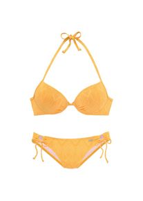 Buffalo, Damen, Push-Up-Bikini mit modischer Struktur, gelb, 34 - Cup C, Modische Strukturware