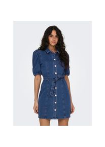 Only, Damen, Jeanskleid &raquo;ONLVIBBE SS BELT DNM DRESS NOOS&laquo;, Medium Blue Denim, L - N-Gr, Kurzes Denim Kleid von Only